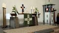 Altar <a class="mw-selflink selflink">Christuskirche</a> Stadeln 2014 <span class="smw-highlighter" data-type="8" data-state="inline" data-title="Hinweis" title="Urheber: Norbert PietschLizenz: CC BY-SA 3.0"><span class="smwtticon note"></span><span class="smwttcontent">Urheber: Norbert Pietsch<br><br>Lizenz: CC BY-SA 3.0</span></span>