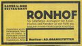 Werbung des ehemaligen Restaurant Ronhof von 1924 <span class="smw-highlighter" data-type="8" data-state="inline" data-title="Hinweis" title="Urheber: Andreas BärLizenz: CC BY-SA 3.0"><span class="smwtticon note"></span><span class="smwttcontent">Urheber: Andreas Bär<br>Lizenz: CC BY-SA 3.0</span></span>