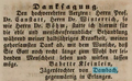 Zeitungsanzeige von Babette Kleinlein, Mai 1844 <span class="smw-highlighter" data-type="8" data-state="inline" data-title="Hinweis" title="Lizenz: NoC-NC 1.0"><span class="smwtticon note"></span><span class="smwttcontent">Lizenz: NoC-NC 1.0</span></span>
