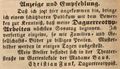 Zeitungsanzeige des Daguerreotypisten <a class="mw-selflink selflink">Christian Funk</a>, Mai 1849 <span class="smw-highlighter" data-type="8" data-state="inline" data-title="Hinweis" title="Lizenz: NoC-NC 1.0"><span class="smwtticon note"></span><span class="smwttcontent">Lizenz: NoC-NC 1.0</span></span>