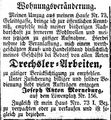 Zeitungsanzeige des Drechslers Joseph Anton Morneburg, auf dem Löwenplatz, Dezember 1854 <span class="smw-highlighter" data-type="8" data-state="inline" data-title="Hinweis" title="Lizenz: NoC-NC 1.0"><span class="smwtticon note"></span><span class="smwttcontent">Lizenz: NoC-NC 1.0</span></span>