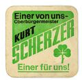 Bierdeckelwerbung für Kurt Scherzer zur Kommunalwahl 1978 <span class="smw-highlighter" data-type="8" data-state="inline" data-title="Hinweis" title="Lizenz: CC BY-SA 3.0"><span class="smwtticon note"></span><span class="smwttcontent">Lizenz: CC BY-SA 3.0</span></span>