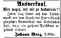 Trödel Ausverkauf, Fürther Tagblatt 19. Dezember 1862 <span class="smw-highlighter" data-type="8" data-state="inline" data-title="Hinweis" title="Urheber: Fürther TagblattLizenz: NoC-NC 1.0"><span class="smwtticon note"></span><span class="smwttcontent">Urheber: <!--LINK'" 0:25--><br><br>Lizenz: NoC-NC 1.0</span></span>