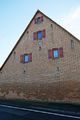 Nordgiebel der Backstein-Scheune Sacker Hauptstraße 58 (2020) <span class="smw-highlighter" data-type="8" data-state="inline" data-title="Hinweis" title="Urheber: Web TrefoilLizenz: CC BY-SA 3.0"><span class="smwtticon note"></span><span class="smwttcontent">Urheber: <!--LINK'" 2:39--><br><br>Lizenz: CC BY-SA 3.0</span></span>