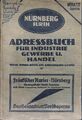 Titelseite: Adressbuch für Industrie und Handel Nürnberg Fürth, 1925 <span class="smw-highlighter" data-type="8" data-state="inline" data-title="Hinweis" title="Urheber: Verlag Rudolf MosseLizenz: copyright"><span class="smwtticon note"></span><span class="smwttcontent">Urheber: Verlag Rudolf Mosse<br><br>Lizenz: copyright</span></span>