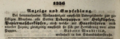 Anzeige über Puppenverkauf von Witwe Babette Wunderlich, November 1843 <span class="smw-highlighter" data-type="8" data-state="inline" data-title="Hinweis" title="Lizenz: NoC-NC 1.0"><span class="smwtticon note"></span><span class="smwttcontent">Lizenz: NoC-NC 1.0</span></span>