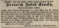 Traueranzeige für den Schreinermeister <a class="mw-selflink selflink">Heinrich Jakob Stucky</a>, Januar 1843 <span class="smw-highlighter" data-type="8" data-state="inline" data-title="Hinweis" title="Lizenz: NoC-NC 1.0"><span class="smwtticon note"></span><span class="smwttcontent">Lizenz: NoC-NC 1.0</span></span>