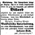 Zeitungsannonce des Wirts zum "Kronprinzen" Johann Koch, April 1857 <span class="smw-highlighter" data-type="8" data-state="inline" data-title="Hinweis" title="Lizenz: NoC-NC 1.0"><span class="smwtticon note"></span><span class="smwttcontent">Lizenz: NoC-NC 1.0</span></span>