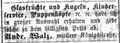 Anzeige Andreas Walz, Fürther Tagblatt, 14.12.1873 <span class="smw-highlighter" data-type="8" data-state="inline" data-title="Hinweis" title="Urheber: Fürther TagblattLizenz: CC BY-SA 3.0"><span class="smwtticon note"></span><span class="smwttcontent">Urheber: <!--LINK'" 0:4--><br><br>Lizenz: CC BY-SA 3.0</span></span>