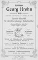 Geschäftsanzeige Kaufhaus Georg Krehn, 1909 <span class="smw-highlighter" data-type="8" data-state="inline" data-title="Hinweis" title="Lizenz: NoC-NC 1.0"><span class="smwtticon note"></span><span class="smwttcontent">Lizenz: NoC-NC 1.0</span></span>