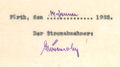 Originalunterschrift <i>Löwensohn</i> (vermutlich Gustav) auf einem Vertrag vom 14. Januar 1925 <span class="smw-highlighter" data-type="8" data-state="inline" data-title="Hinweis" title="Lizenz: CC BY-SA 3.0"><span class="smwtticon note"></span><span class="smwttcontent">Lizenz: CC BY-SA 3.0</span></span>