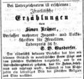 Anzeige Gusdorfer, Fürther Tagblatt 23.10.1862 <span class="smw-highlighter" data-type="8" data-state="inline" data-title="Hinweis" title="Urheber: Fürther TagblattLizenz: CC BY-SA 3.0"><span class="smwtticon note"></span><span class="smwttcontent">Urheber: <!--LINK'" 0:7--><br><br>Lizenz: CC BY-SA 3.0</span></span>