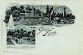 Ansichtskarte mit Motiven des Stadtpark-Restaurants und der alten Veste bei Nacht, gel. 1893 <span class="smw-highlighter" data-type="8" data-state="inline" data-title="Hinweis" title="Lizenz: CC BY-SA 3.0"><span class="smwtticon note"></span><span class="smwttcontent">Lizenz: CC BY-SA 3.0</span></span>