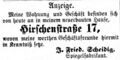 Zeitungsanzeige des Spiegelfabrikanten <!--LINK'" 0:33-->, Oktober 1865 <span class="smw-highlighter" data-type="8" data-state="inline" data-title="Hinweis" title="Lizenz: NoC-NC 1.0"><span class="smwtticon note"></span><span class="smwttcontent">Lizenz: NoC-NC 1.0</span></span>