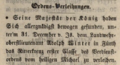 Bekanntmachung der Ordensverleihung im k. b. Regierungsblatt Nr. 7/1867 <span class="smw-highlighter" data-type="8" data-state="inline" data-title="Hinweis" title="Lizenz: NoC-NC 1.0"><span class="smwtticon note"></span><span class="smwttcontent">Lizenz: NoC-NC 1.0</span></span>
