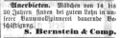 Zeitungsannonce der S. Bernstein & Comp., Juli 1863 <span class="smw-highlighter" data-type="8" data-state="inline" data-title="Hinweis" title="Lizenz: NoC-NC 1.0"><span class="smwtticon note"></span><span class="smwttcontent">Lizenz: NoC-NC 1.0</span></span>