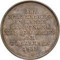 Medaille der Ludwigsbahn zu ihrem 25-jährigen Jubiläum 1860. Revers <span class="smw-highlighter" data-type="8" data-state="inline" data-title="Hinweis" title="Urheber: unbekanntLizenz: CC BY-SA 3.0"><span class="smwtticon note"></span><span class="smwttcontent">Urheber: unbekannt<br><br>Lizenz: CC BY-SA 3.0</span></span>