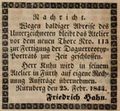 Hinweis auf ein Fotoatelier des Daguerreotypisten <!--LINK'" 0:36--> in Fürth, Februar 1844 <span class="smw-highlighter" data-type="8" data-state="inline" data-title="Hinweis" title="Lizenz: NoC-NC 1.0"><span class="smwtticon note"></span><span class="smwttcontent">Lizenz: NoC-NC 1.0</span></span>