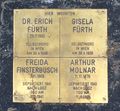 Gedenkstein (sog. "Stolperstein") für die Opfer des Holocausts Rechtsanwalt Dr. jur. Erich Fürth (*  ... <span class="smw-highlighter" data-type="8" data-state="inline" data-title="Hinweis" title="Gedenkstein (sog."><span class="smwtticon note"></span><span class="smwttcontent">Gedenkstein (sog. "Stolperstein") für die Opfer des Holocausts Rechtsanwalt Dr. jur. Erich Fürth (*  29. Juli 1905 in Wien, gest. 30. April 1938 ebenda) und Gisela Fürth vor dem Haus Nummer 43 der Alser Straße in Wien.<br>Urheber: <!--LINK'" 0:8--><br><br>Lizenz: CC BY-SA 3.0</span></span>