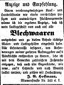 Zeitungsinserat des Maurermeisters Johann Georg Hoffmann, Februar 1856 <span class="smw-highlighter" data-type="8" data-state="inline" data-title="Hinweis" title="Lizenz: NoC-NC 1.0"><span class="smwtticon note"></span><span class="smwttcontent">Lizenz: NoC-NC 1.0</span></span>