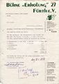 Alter Briefkopf / Rechnung des Vereins Bühne Erholung 27 Fürth, Aug. 1988 <span class="smw-highlighter" data-type="8" data-state="inline" data-title="Hinweis" title="Urheber: Hellmut HoffmannLizenz: CC BY-SA 3.0"><span class="smwtticon note"></span><span class="smwttcontent">Urheber: <!--LINK'" 0:16--><br><br>Lizenz: CC BY-SA 3.0</span></span>