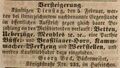 Zeitungsanzeige des Bäckers Georg Beck im <!--LINK'" 0:28-->, Februar 1850 <span class="smw-highlighter" data-type="8" data-state="inline" data-title="Hinweis" title="Lizenz: NoC-NC 1.0"><span class="smwtticon note"></span><span class="smwttcontent">Lizenz: NoC-NC 1.0</span></span>