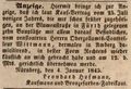 Zeitungsanzeige des Bronzefarbenfabrikanten <a class="mw-selflink selflink">Leonhard Hofmann</a>, Jan. 1845 <span class="smw-highlighter" data-type="8" data-state="inline" data-title="Hinweis" title="Lizenz: NoC-NC 1.0"><span class="smwtticon note"></span><span class="smwttcontent">Lizenz: NoC-NC 1.0</span></span>