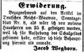 Erwiderung zum Wauwau, Fürther Tagblatt 25. Februar 1873 <span class="smw-highlighter" data-type="8" data-state="inline" data-title="Hinweis" title="Urheber: Fürther TagblattLizenz: CC BY-SA 3.0"><span class="smwtticon note"></span><span class="smwttcontent">Urheber: <!--LINK'" 0:23--><br><br>Lizenz: CC BY-SA 3.0</span></span>