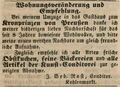 Umzug des Conditors <!--LINK'" 0:37--> in den Kronprinzen von Preußen, Juli 1847 <span class="smw-highlighter" data-type="8" data-state="inline" data-title="Hinweis" title="Lizenz: NoC-NC 1.0"><span class="smwtticon note"></span><span class="smwttcontent">Lizenz: NoC-NC 1.0</span></span>