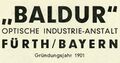 Logo: Baldur Optische Industrie-Anstalt <span class="smw-highlighter" data-type="8" data-state="inline" data-title="Hinweis" title="Urheber: Baldur Optische Industrie-AnstaltLizenz: CC BY-SA 3.0"><span class="smwtticon note"></span><span class="smwttcontent">Urheber: <!--LINK'" 0:10--><br><br>Lizenz: CC BY-SA 3.0</span></span>