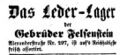 Werbeanzeige Felsenstein, Fürther Tagblatt 10. November 1853 <span class="smw-highlighter" data-type="8" data-state="inline" data-title="Hinweis" title="Urheber: Fürther TagblattLizenz: CC BY-SA 3.0"><span class="smwtticon note"></span><span class="smwttcontent">Urheber: <!--LINK'" 0:20--><br><br>Lizenz: CC BY-SA 3.0</span></span>
