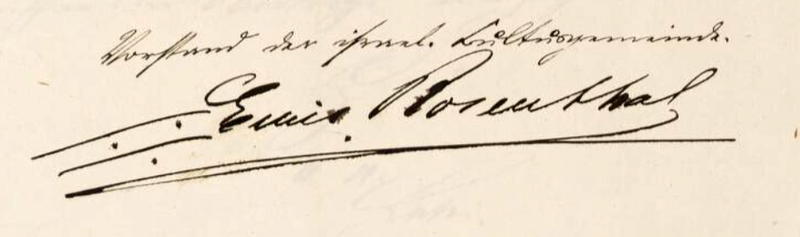 Datei:Unterschrift Emil Rosenthal, 1876.png