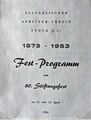 Festprogramm-Deckblatt für das 80. Stiftungsfest des Evangelischen Arbeitervereins, 1953 <span class="smw-highlighter" data-type="8" data-state="inline" data-title="Hinweis" title="Lizenz: CC BY-SA 4.0"><span class="smwtticon note"></span><span class="smwttcontent">Lizenz: CC BY-SA 4.0</span></span>