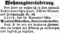 Zeitungsanzeige von Paulus Günther, November 1862 <span class="smw-highlighter" data-type="8" data-state="inline" data-title="Hinweis" title="Lizenz: NoC-NC 1.0"><span class="smwtticon note"></span><span class="smwttcontent">Lizenz: NoC-NC 1.0</span></span>