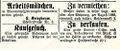 Werbung im Fürther Tagblatt vom 7. Dezember 1884 <span class="smw-highlighter" data-type="8" data-state="inline" data-title="Hinweis" title="Urheber: Fürther TagblattLizenz: CC BY-SA 3.0"><span class="smwtticon note"></span><span class="smwttcontent">Urheber: <!--LINK'" 0:92--><br><br>Lizenz: CC BY-SA 3.0</span></span>