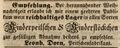 Zeitungsinserat des Käsehändlers und Peitschenfabrikanten Leonhard Dorn, Dezember 1845 <span class="smw-highlighter" data-type="8" data-state="inline" data-title="Hinweis" title="Lizenz: NoC-NC 1.0"><span class="smwtticon note"></span><span class="smwttcontent">Lizenz: NoC-NC 1.0</span></span>