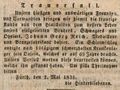 Traueranzeige für <!--LINK'" 0:4-->, Mai 1831 <span class="smw-highlighter" data-type="8" data-state="inline" data-title="Hinweis" title="Lizenz: NoC-NC 1.0"><span class="smwtticon note"></span><span class="smwttcontent">Lizenz: NoC-NC 1.0</span></span>