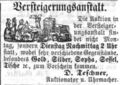 Zeitungsanzeige des Uhrmachers und Auktionators <!--LINK'" 0:33-->, September 1861 <span class="smw-highlighter" data-type="8" data-state="inline" data-title="Hinweis" title="Lizenz: NoC-NC 1.0"><span class="smwtticon note"></span><span class="smwttcontent">Lizenz: NoC-NC 1.0</span></span>