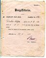 Impfschein Impfbezirk Stadt Fürth vom 12.5.1914 <span class="smw-highlighter" data-type="8" data-state="inline" data-title="Hinweis" title="Urheber: Stadt FürthLizenz: CC BY-SA 3.0"><span class="smwtticon note"></span><span class="smwttcontent">Urheber: <!--LINK'" 0:26--><br><br>Lizenz: CC BY-SA 3.0</span></span>