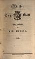 Titelseite der ersten Ausgabe des Fürther Tagblatts, Mai 1838 <span class="smw-highlighter" data-type="8" data-state="inline" data-title="Hinweis" title="Lizenz: NoC-NC 1.0"><span class="smwtticon note"></span><span class="smwttcontent">Lizenz: NoC-NC 1.0</span></span>