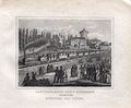 Kupferstich der Ludwigseisenbahn bei der Jungfernfahrt Richtung Fürth aus Nürnberg, 1835 <span class="smw-highlighter" data-type="8" data-state="inline" data-title="Hinweis" title="Urheber: unbekanntLizenz: CC BY-SA 3.0"><span class="smwtticon note"></span><span class="smwttcontent">Urheber: unbekannt<br><br>Lizenz: CC BY-SA 3.0</span></span>
