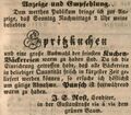 Zeitungsanzeige des Conditors <!--LINK'" 0:36-->, Oktober 1845 <span class="smw-highlighter" data-type="8" data-state="inline" data-title="Hinweis" title="Lizenz: NoC-NC 1.0"><span class="smwtticon note"></span><span class="smwttcontent">Lizenz: NoC-NC 1.0</span></span>