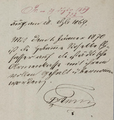 Hebamme Rosette Elsasser von städtischer Armenkasse übernommen zum 1. Januar 1870 <span class="smw-highlighter" data-type="8" data-state="inline" data-title="Hinweis" title="Urheber: Rosette ElsasserLizenz: CC BY-NC-SA 3.0"><span class="smwtticon note"></span><span class="smwttcontent">Urheber: <a class="mw-selflink selflink">Rosette Elsasser</a><br><br>Lizenz: CC BY-NC-SA 3.0</span></span>