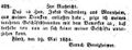 Zeitungsinserat von <!--LINK'" 0:0-->, Mai 1834 <span class="smw-highlighter" data-type="8" data-state="inline" data-title="Hinweis" title="Lizenz: NoC-NC 1.0"><span class="smwtticon note"></span><span class="smwttcontent">Lizenz: NoC-NC 1.0</span></span>