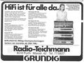 Werbung der ehemaligen Firma Radio-Teichmann, die in der Maxstraße 42 viele Jahre ansässig war ... <span class="smw-highlighter" data-type="8" data-state="inline" data-title="Hinweis" title="Werbung der ehemaligen Firma Radio-Teichmann, die in der Maxstraße 42 viele Jahre ansässig war (1979)Urheber: Radio-TeichmannLizenz: CC BY-SA 3.0"><span class="smwtticon note"></span><span class="smwttcontent">Werbung der ehemaligen Firma Radio-Teichmann, die in der Maxstraße 42 viele Jahre ansässig war (1979)<br>Urheber: Radio-Teichmann<br><br>Lizenz: CC BY-SA 3.0</span></span>