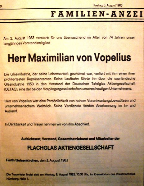 Datei:Flachglas AG Nachruf Vopelius.JPG