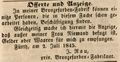 Zeitungsannonce des Bronzefarbenfabrikanten <!--LINK'" 0:35-->, Juli 1845 <span class="smw-highlighter" data-type="8" data-state="inline" data-title="Hinweis" title="Lizenz: NoC-NC 1.0"><span class="smwtticon note"></span><span class="smwttcontent">Lizenz: NoC-NC 1.0</span></span>