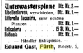 Anzeige E. Gast, Blätter für Aquarien- und Terrarien-Kunde, 1912 <span class="smw-highlighter" data-type="8" data-state="inline" data-title="Hinweis" title="Lizenz: CC BY-SA 3.0"><span class="smwtticon note"></span><span class="smwttcontent">Lizenz: CC BY-SA 3.0</span></span>