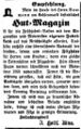 Zeitungsanzeige des Filzfabrikanten <!--LINK'" 0:96-->, März 1860 <span class="smw-highlighter" data-type="8" data-state="inline" data-title="Hinweis" title="Lizenz: NoC-NC 1.0"><span class="smwtticon note"></span><span class="smwttcontent">Lizenz: NoC-NC 1.0</span></span>