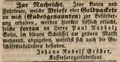 Zeitungsanzeige von <!--LINK'" 0:11-->, Kaffeesurrogatfabrikant, Juni 1847 <span class="smw-highlighter" data-type="8" data-state="inline" data-title="Hinweis" title="Lizenz: Out of copyright - non commercial re-use"><span class="smwtticon note"></span><span class="smwttcontent">Lizenz: Out of copyright - non commercial re-use</span></span>